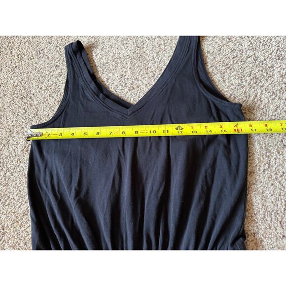 Pact Organic Jumpsuit Black Cotton V Neck Sleeveless Minimalist Basic Casual - Picture 3 of 7